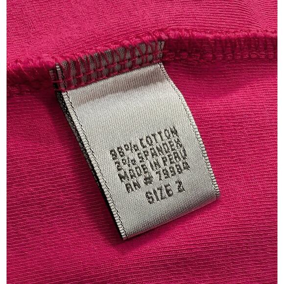 Chico's True Color Tee Dark Pink V-Neck Short Sleeve Top Misses Size 2 L - Picture 5 of 6